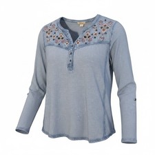 Style & Co. Women's Floral Ditsy Print Henley Short-Sleeve Knit Top, Size PL (Petite Large) — listing 2