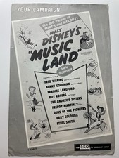 1937 Walt Disney RKO Radio Pictures Exhibitor Trade Ad Press Book Pages (Mickey Mouse 'Clock Cleaners')