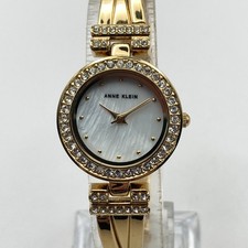 Anne Klein Women's Gold-Tone Diamond Dial Dress Watch with Black Accents — listing 2