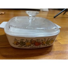 Vintage Corning Ware L'Echalote Spice of Life Casserole Dish with Pyrex Lid — listing 2