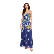 Tahari ASL Blush Floral Embroidered Tulle Sleeveless V-Neck Evening Gown, Size 8 — listing 2