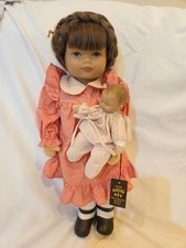 Heidi Ott Artist Doll with Brunette Hair and Floral Pinafore Dress Yes - other marking — listing 4