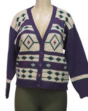 Vintage 1980s Suburban Petites Cream Beaded Bow Mock Neck Sweater, Women's Medium — listing 6