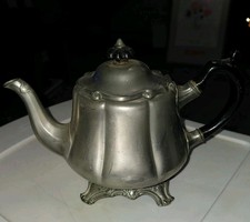 Antique Shaw & Fisher Sheffield Silver Plate Coffee Pot with Acanthus Feet — listing 3