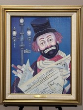 "The Financier" Red Skelton Clown Print, Framed with Nameplate Original oil painting — listing 5