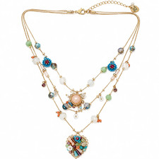 Layered Gold-Tone Graduated Butterfly Pendant Necklace Set — listing 5