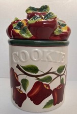 Vintage Figural Apple-Shaped Ceramic Covered Jar / Cookie Jar — listing 2