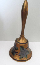 Vintage Brass Hand Bell with Turned Wood Handle — listing 3