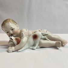 Set of 3 Vintage Bisque/Chalkware Baby Figurines (Piano Babies) in Diapers — listing 5