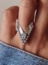 Lot of 10 Sterling Silver Cocktail Rings with Colored CZ / Gemstone Accents All stamped 925, stones are CZ/synthetic — listing 5
