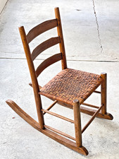 Vintage Ladder Back Side Chair with Woven Splint Seat — listing 6