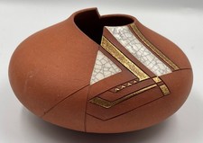 Southwestern Native American Style Pottery Vase, Geometric Cylinder, Unknown Maker — listing 2