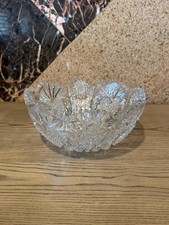 Cut Crystal Fruit/Serving Bowl with Scalloped Fan-and-Star Design — listing 2