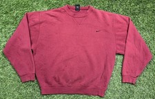 Nike Sportswear Gym Vintage Long Sleeve Crewneck Top, Heathered Maroon, Size XL