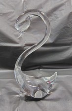 Group of 3 Vintage Glass Items: Figural Swan Dish, Two-Handled Sugar Bowl, and Ruffled Vase on Figural Base — listing 4