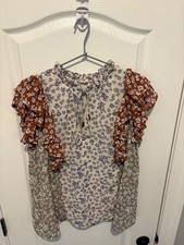 Entro Retro Floral Print Boho Blouse, Size S — listing 2
