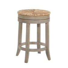 Woven Rush Seat Wooden Counter-Height Stool with Saddle Seat — listing 5