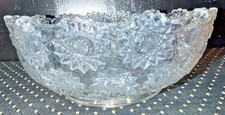 Pressed Glass Star and Fan Pattern Vase with Sawtooth Rim — listing 2