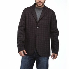 Harris Wharf London Zip-Front Bomber Jacket Blue Tick-Weave Wool — listing 2