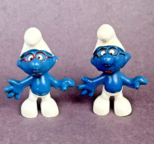 Brainy Smurf Vintage Brains Smurf PVC Figure with Red Book — listing 6