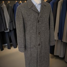 Vintage Tweed Wool Houndstooth Overcoat / Topcoat — listing 2