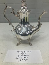 Vintage Silver Plate Coffee Service Set with Tray, 4-Piece (Coffee Pot, Creamer, Covered Sugar, Serving Tray), circa 1950 — listing 4