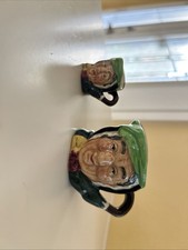 Vintage 'Sairey Gamp' Dickens Character Figurine, Hand-Painted Chalkware/Resin Maker's mark or stamp