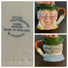 Staffordshire-Style Mr. Pickwick Character Figurine, Top Hat & Raised Hand — listing 5