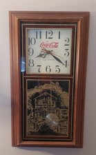 Vintage Coca-Cola "Enjoy Coca-Cola" Wood-Framed Quartz Advertising Wall Clock by Hanover — listing 4