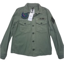 Zara Green Cotton Button-Up Overshirt / Shacket, Size S — listing 6