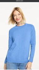 Blue Marled Ribbed Knit Sweater with Woven Size Tag — listing 3