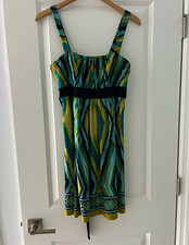 Multicolor Abstract Print V-Neck High-Low Sundress There's a visible brand label