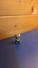 Handmade Ceramic Figural Mouse in Blue Overalls Bank / Figurine — listing 3