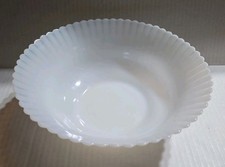 MacBeth-Evans Monax White Opalescent Milk Glass Serving Bowl with Scalloped Rim — listing 6