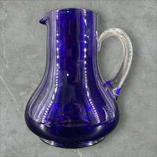 Reijmyre Swedish Hand-Blown Clear Glass Pitcher with Applied Handle — listing 4