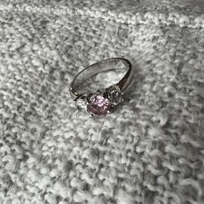Vintage Three-Stone Gold-Tone Men's Ring with Clear Round Stones — listing 4
