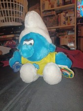 Vintage Smurf Plush Stuffed Toys Lot (2 Large 1970s-80s Vintage + 1 Modern)