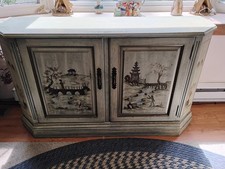 Hand-Painted Porcelain Cabinet Plate with Whimsical 'July' Scene and Forget-Me-Not Border — listing 3