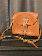 Vintage Dooney & Bourke All-Weather Leather Bone/British Tan Zip-Top Satchel Handbag — listing 5