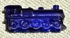 Cobalt Blue Glass Train Set - Locomotive and Two Cars (3-Piece Candy Dish / Planter Set) — listing 4