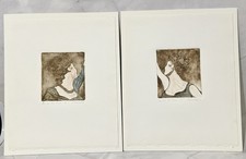 Hand-Colored Drypoint Etching 'Jugando con el gato' (Playing with the Cat), Signed and Dated 1943 — listing 2