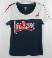 Cleveland Indians Women's Scoop Neck Football-Style Tee with Chief Wahoo Logo — listing 6