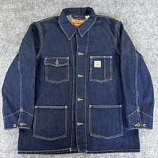 Vintage Levi's Denim Chore Coat, Men's XL, 4 Patch Pockets with Donut Buttons — listing 2