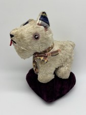 Vintage Black Mohair Scottie Dog Stuffed Toy with Glass Eyes and Felt-Lined Ears — listing 3