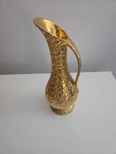 Vintage 22K Gold Weeping Bright Gold Ceramic Pitcher Vase — listing 2
