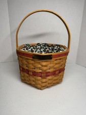 Longaberger Snowflake Christmas Basket with Wooden Lid and Swing Handle — listing 3