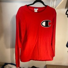 Red Long Sleeve Polo Shirt with Chest Pocket, Size M — listing 4