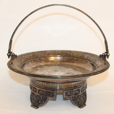 Vintage Silver Plate 3-Tier Folding Serving Stand with Figural Parrot Birds — listing 3
