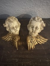 Italian Winged Cherub Wall Plaque with Floral Garland — listing 4