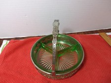 Green Uranium Depression Glass Elongated Relish/Celery Dish, 8" x 3" — listing 6